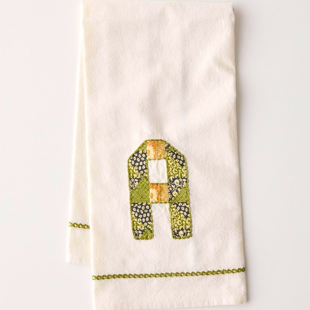 Patchwork Monogram Tea Towel